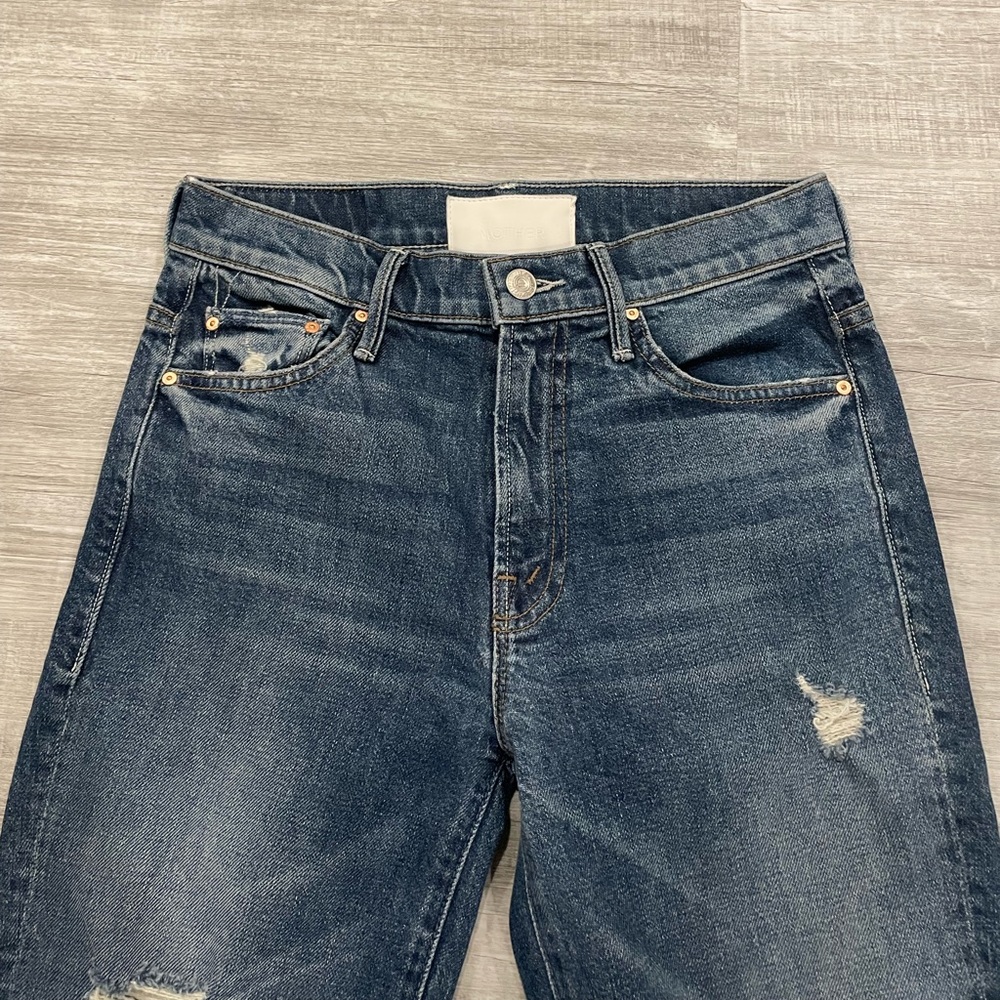 MOTHER The Insider Dark Blue Ankle Jeans - Picture 4 of 8